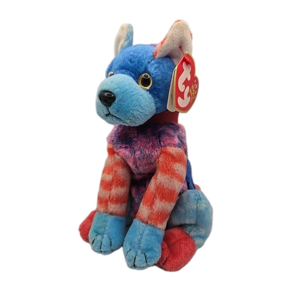 2002 Ty Beanie Baby "Hodge Podge" Retired Muliti Colored Puppy Mutt Dog BB25‎